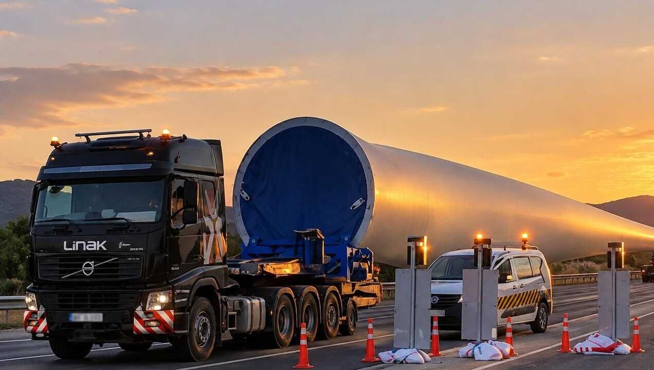 80 metrelik dev kanatlar Kastamonu’da yolu kapattı