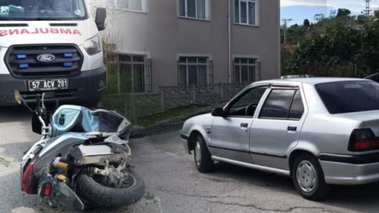 Komşuda motosiklet ile otomobil çarpıştı!